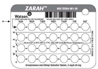 ZARAH  NDC 52544-981-28 Pill Pack