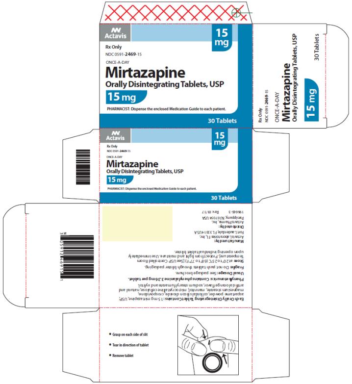 PRINCIPAL DISPLAY PANEL NDC 0591-2469-15 ONCE-A-DAY Mirtazapine Orally Disintegrating Tablets, USP 15 mg 30 Tablets Rx Only