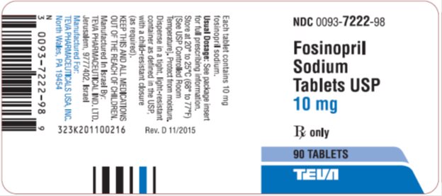 Fosinopril Sodium Tablets USP 10 mg, 90s Label