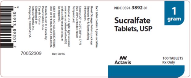 Sucralfate Tablets USP 1 gram, 100s Label
