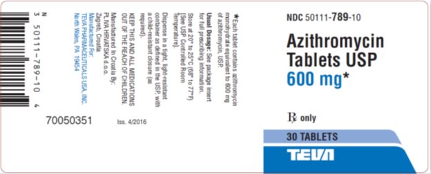 Azithromycin Tablets USP 600 mg, 30s Label