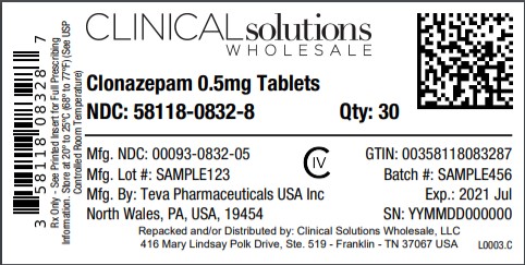 Clonazepam 0.5mg Tablets 30 count blister card
