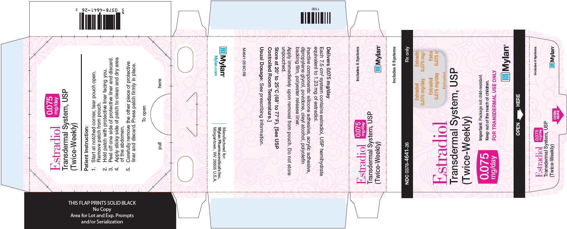 Estradiol Transdermal System 0.075 mg/day (Twice-Weekly) Carton Label
