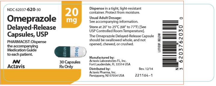 PRINCIPAL DISPLAY PANEL NDC 62037-620-30 Omeprazole Delayed- Release Capsules, USP 20 mg 30 Capsules Rx Only