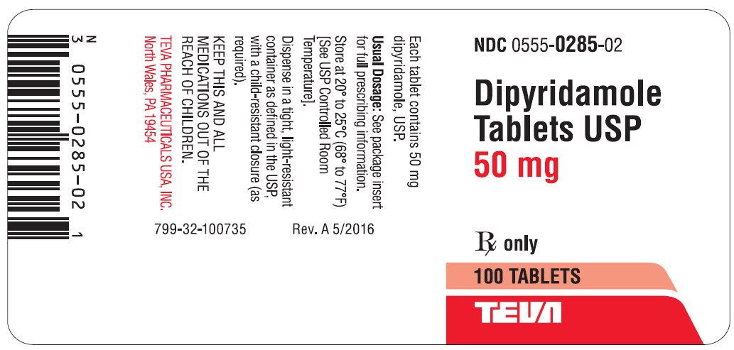 Dipyridamole Tablets USP 50mg 100s Label