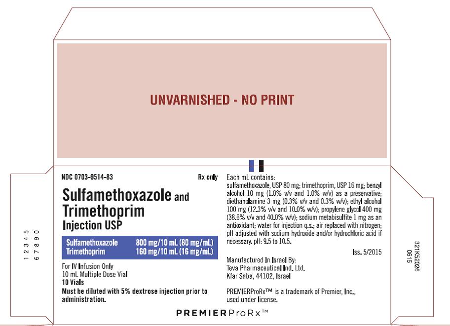 Sulfamethoxazole 80 mg/mL and Trimethoprim 16 mg/mL Injection USP, 10 x 10 mL Multiple Dose Vial Carton, Part 1 of 2