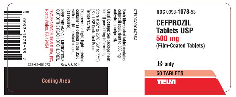 Cefprozil Tablets USP 500 mg 50 Tablet Label