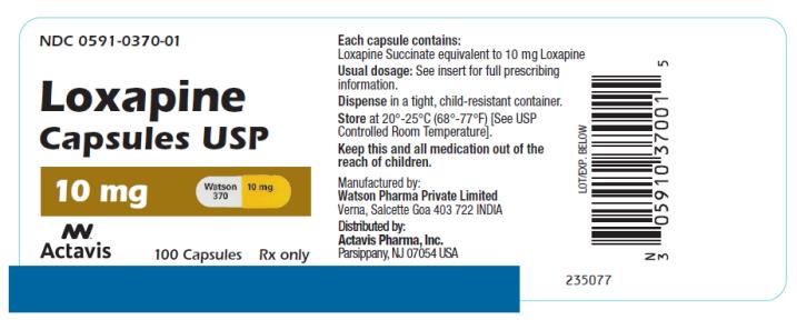 PRINCIPAL DISPLAY PANEL NDC 0591-0370-01 Loxapine Capsules USP 10 mg 100 Capsules Rx Only