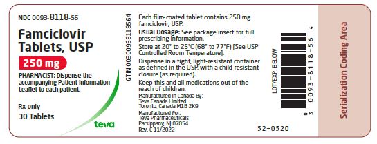 Label 250 mg, 30 Tablets