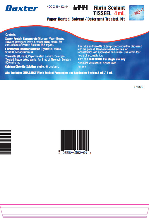 Tisseel Lyo 4mL Sleeve Carton Label 0338-4302-04  2 of 2