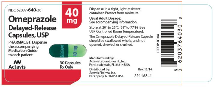 PRINCIPAL DISPLAY PANEL NDC 62037-640-30 Omeprazole Delayed- Release Capsules, USP 40 mg 30 Capsules Rx Only