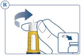 Figure R: place the needle in a sharps container