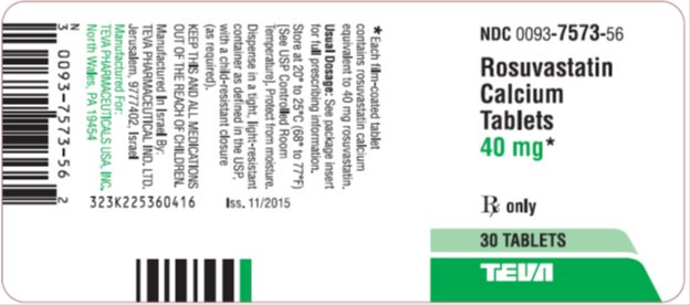 Rosuvastatin Calcium Tablets 40 mg, 30s Label