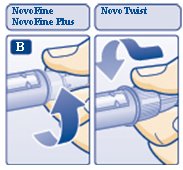 Diagram B: Attaching the needle.