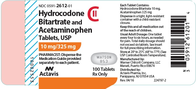 Hydrocodone Bitartrate and Acetaminophen Tablets, USP