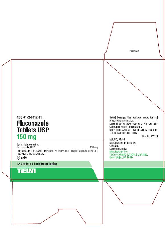 Fluconazole Tablets USP 150mg, 12 Cards x 1 Unit-Dose Tablet Carton, Part 2 of 2
