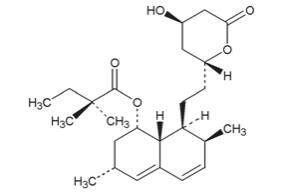 The structural formula of Simvastatin, USP is a white to off-white, nonhygroscopic, crystalline powder that is practically insoluble in water and freely soluble in chloroform, methanol and ethanol.