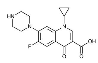 The chemical structure of Ciprofloxacin is USP is 1-cyclopropyl-6-fluoro-1,4-dihydro-4-oxo-7-(1-piperazinyl)-3-quinolinecarboxylic acid. Its molecular formula is C17H18FN3O3 and its molecular weight i