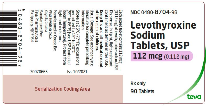 Label 112 mcg, 90 Tablets
