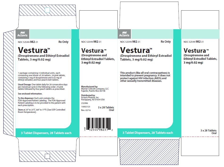 Vestura™ (Drospirenone and Ethinyl Estradiol Tablets, 3 mg/0.02 mg) Carton