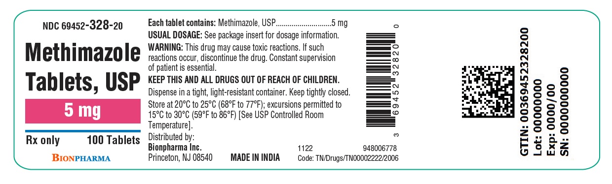 Methimazole Tablets, USP 5 mg bottle label