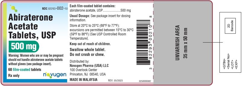 Abiraterone Acetate Tablets 500 mg Bottle Label