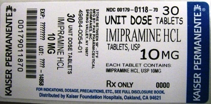 Imipramine 10mg Label