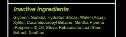 inactive ingredient section