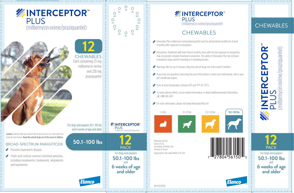 Principal Display Panel - Interceptor Plus 50.1-100 lbs 12 Pack Label
