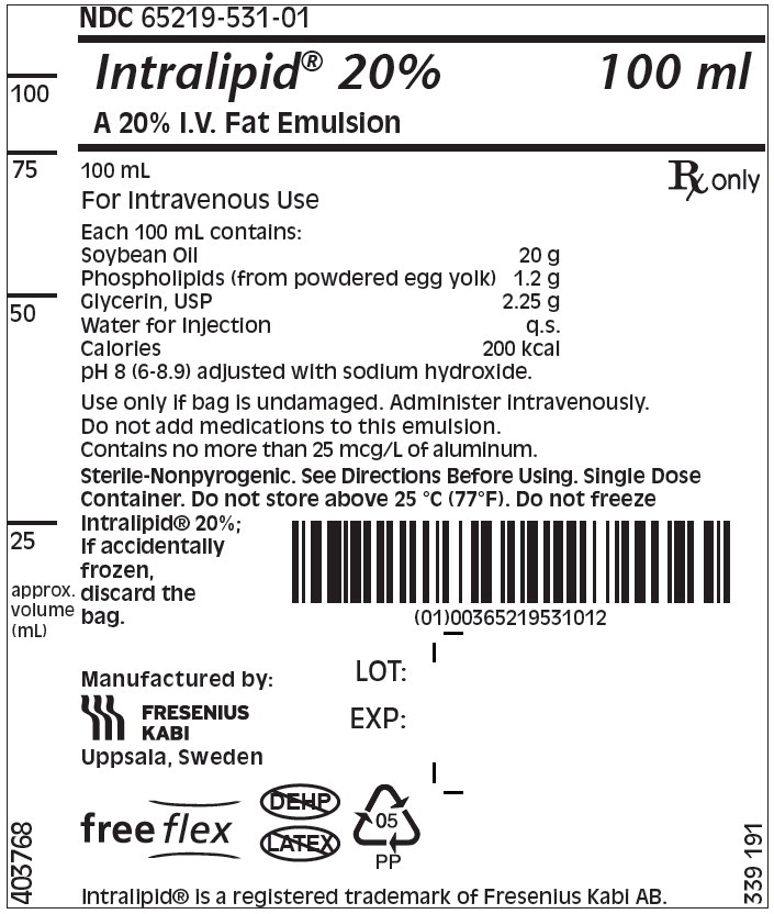 PACKAGE LABEL – PRINCIPAL DISPLAY – Intralipid 100 mL Bag Label
