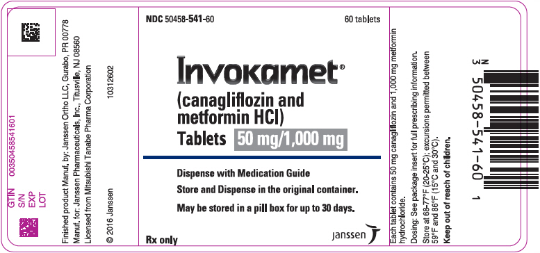 PRINCIPAL DISPLAY PANEL - 50 mg/1,000 mg Tablet Bottle Label - 541