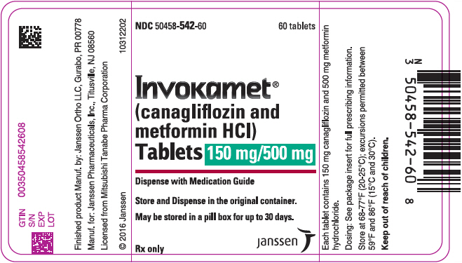 PRINCIPAL DISPLAY PANEL - 150 mg/500 mg Tablet Bottle Label - 542