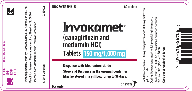 PRINCIPAL DISPLAY PANEL - 150 mg/1,000 mg Tablet Bottle Label - 543