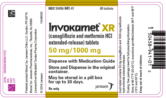 PRINCIPAL DISPLAY PANEL - 50 mg/1000 mg Tablet Bottle Label - 941