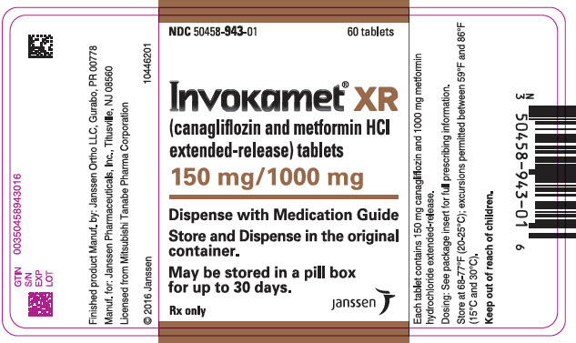 PRINCIPAL DISPLAY PANEL - 150 mg/1000 mg Tablet Bottle Label - 943
