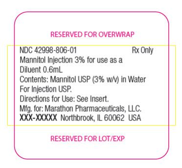 PRINCIPAL DISPLAY PANEL
Rx only
NDC 42998-806-01
Mannitol Injection 3% for use as a
Diluent 0.6mL
Contents: Mannitol USP (3% w/v) in Water
For Injection USP.
