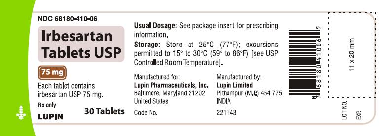 Irbesartan Tablets USP, 75 mg-30s Pack