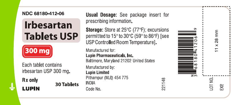 Irbesartan Tablets USP, 300 mg-30s Pack