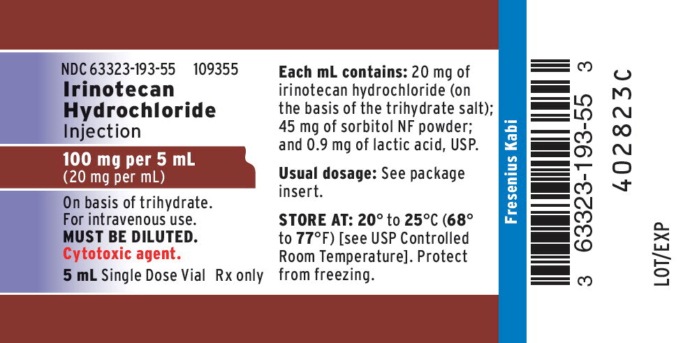 PACKAGE LABEL - PRINCIPAL DISPLAY - Irinotecan 5 mL Single Dose Vial Label
