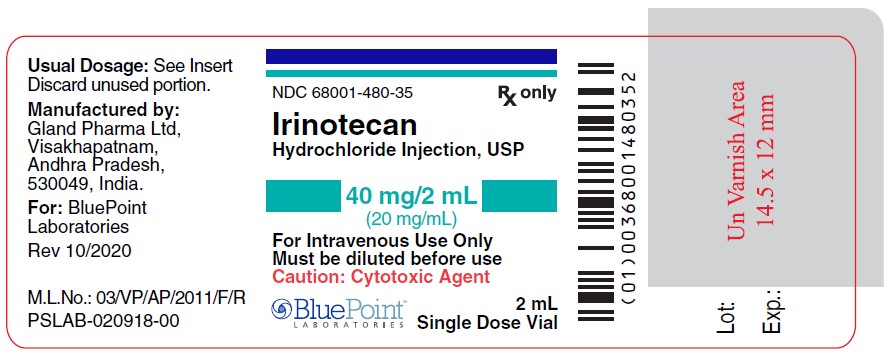 Irinotecan inj 40mg/2mL Label