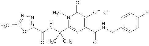 image of raltegravir potassium chemical structure