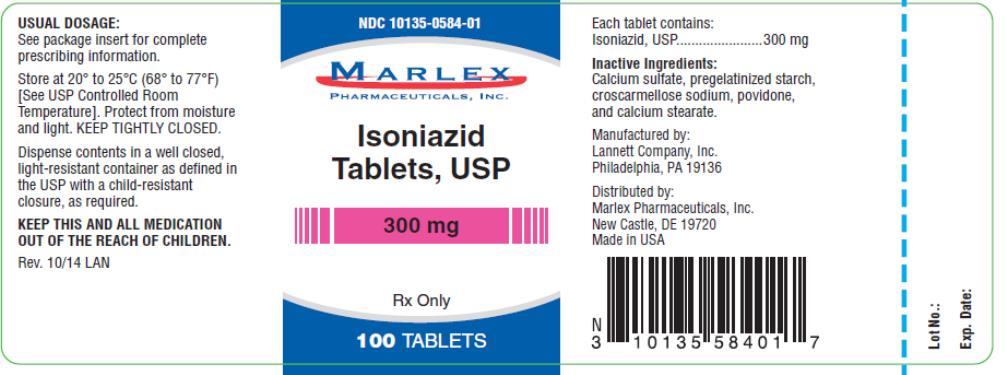 PRINCIPAL DISPLAY PANEL 
NDC 10135-0584-01
Marlex
Isoniazid
Tablets, USP
300 mg
Rx Only
100 Tablets 
