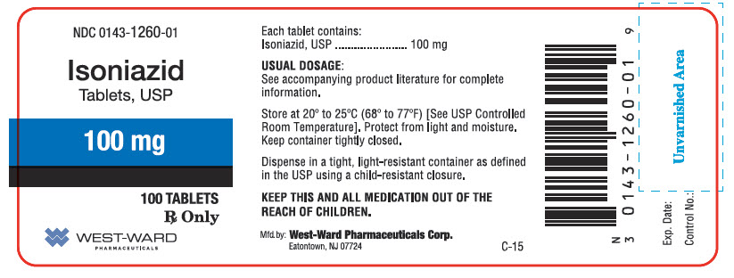 Isoniazid Tablets, USP 100 mg/100 Tablets NDC 0143-1260-01