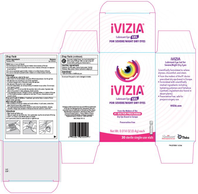 Principle Display Panel iVizia Lubricant Eye Gel For Severe/Night Dry Eyes 0.014 OZ (0.4g) each 30 sterile single-use vials