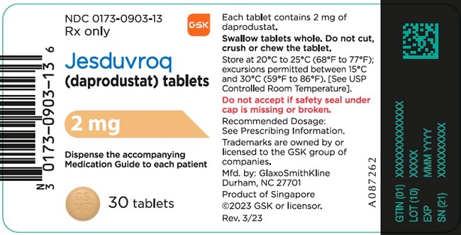 Jesduvroq 2 mg tablet 30 count label