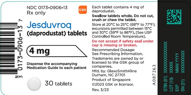 Jesduvroq 4 mg tablet 30 count label