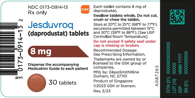 Jesduvroq 8 mg tablet 30 count label