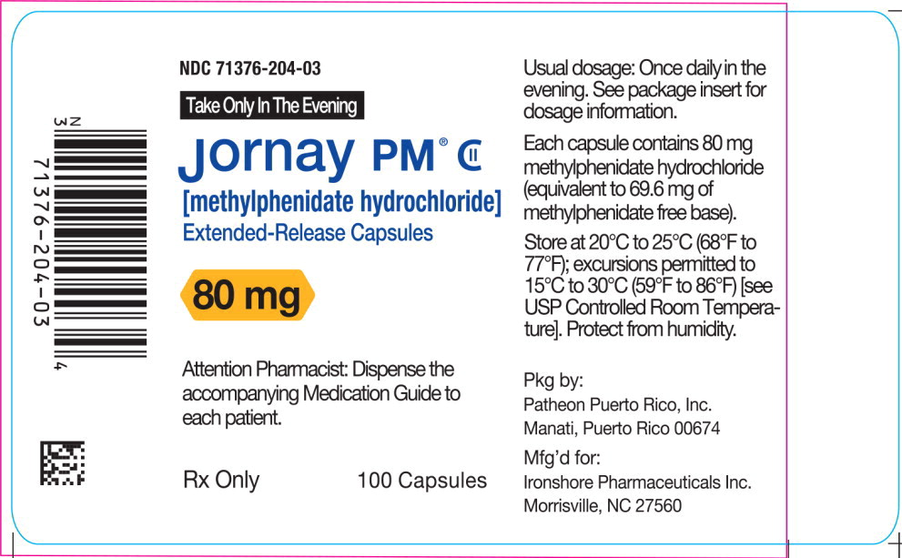 Principal Display Panel - Jornay PM® 80 mg Bottle Label

