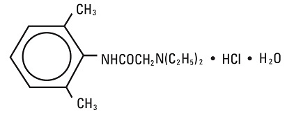 Lidocaine Hydrochloride Structural Formula