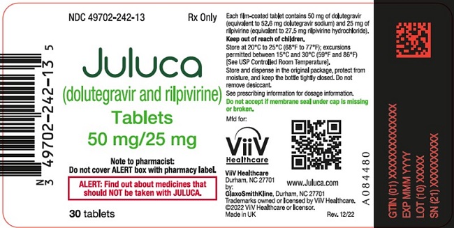 Juluca dolutegravir 50 mg / rilpivirine 25 mg
